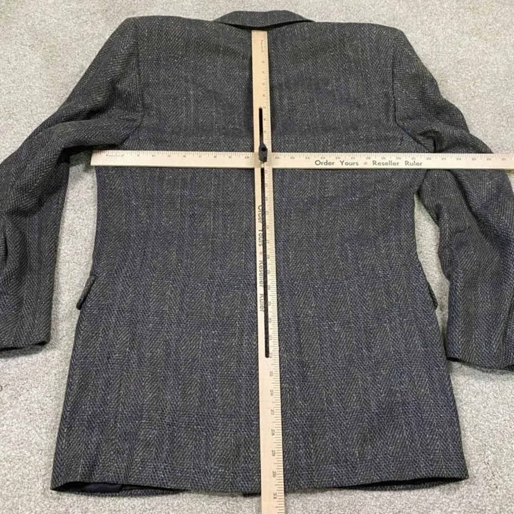 VTG Corbin Jacket Mens 44R Grey Flecked Herringbone Blazer Academia Ivy Prep